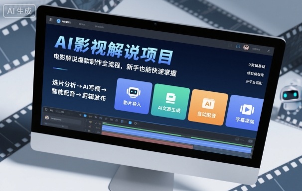 AI影视解说项目，电影解说爆款制作全流程，新手也能快速掌握502首码项目网-最新首码项目发布平台-零投资首码项目-工作流-首码项目赚钱-首码项目-首码项目-推广资源源码-学科资源-全网最全最新项目502首码项目网