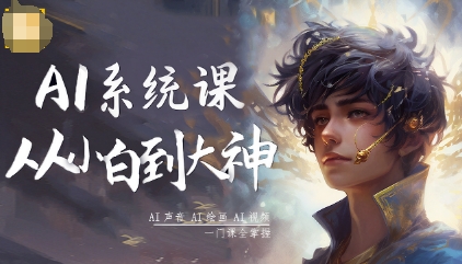 AI系统课程，从小白到大神系统学AI，AI声音-AI绘画-AI视频一门课全掌握502首码项目网-最新首码项目发布平台-零投资首码项目-工作流-首码项目赚钱-首码项目-首码项目-推广资源源码-学科资源-全网最全最新项目502首码项目网