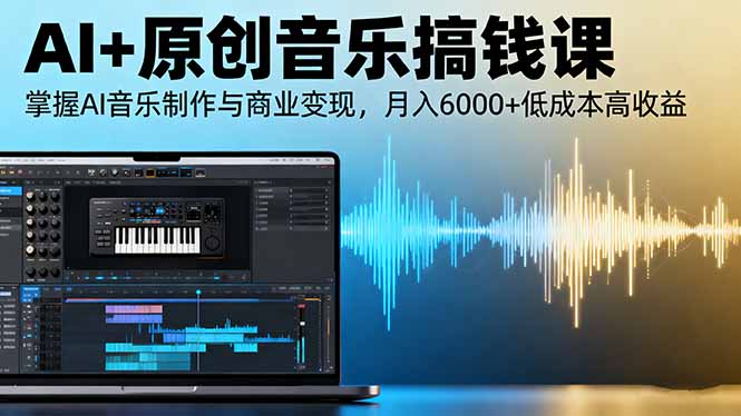 AI+原创音乐搞钱课：掌握AI音乐制作与商业变现，月入6000+低成本高收益502首码项目网-最新首码项目发布平台-零投资首码项目-工作流-首码项目赚钱-首码项目-首码项目-推广资源源码-学科资源-全网最全最新项目502首码项目网