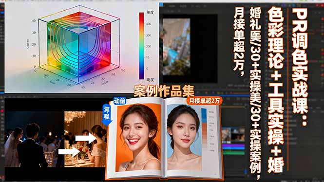 PR调色实战课：色彩理论+工具实操+婚礼医美/30+实操案例，月接单超2万502首码项目网-最新首码项目发布平台-零投资首码项目-工作流-首码项目赚钱-首码项目-首码项目-推广资源源码-学科资源-全网最全最新项目502首码项目网