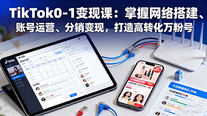 TikTok0-1变现课：掌握网络搭建、账号运营、分销变现，打造高转化万粉号502首码项目网-最新首码项目发布平台-零投资首码项目-工作流-首码项目赚钱-首码项目-首码项目-推广资源源码-学科资源-全网最全最新项目502首码项目网