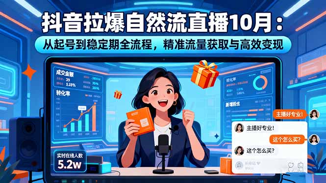 抖音拉爆自然流直播10月：从起号到稳定期全流程，精准流量获取与高效变现502首码项目网-最新首码项目发布平台-零投资首码项目-工作流-首码项目赚钱-首码项目-首码项目-推广资源源码-学科资源-全网最全最新项目502首码项目网