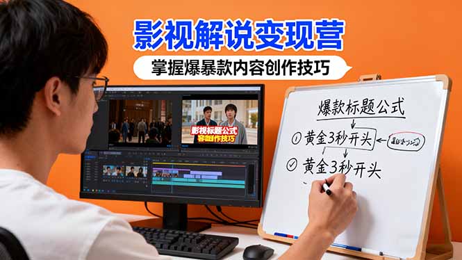 影视解说变现营：通过30+实战案例爆款内容创作技巧，掌握影视解说盈利密码502首码项目网-最新首码项目发布平台-零投资首码项目-工作流-首码项目赚钱-首码项目-首码项目-推广资源源码-学科资源-全网最全最新项目502首码项目网