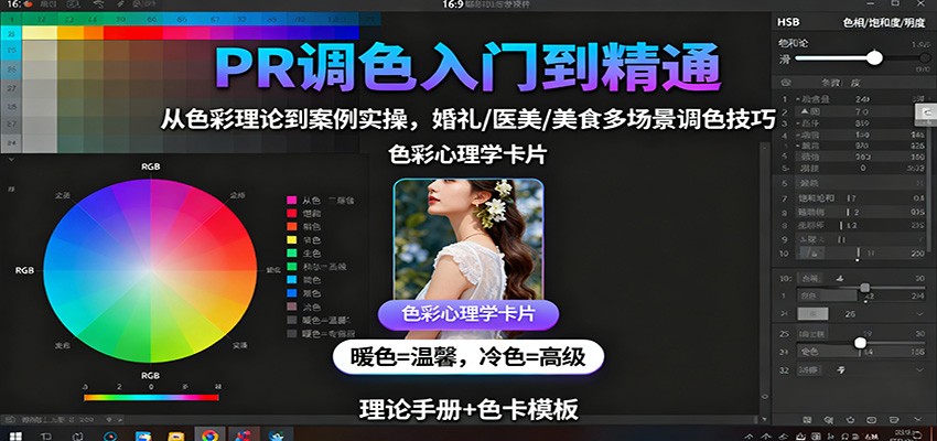 PR调色入门到精通：从色彩理论到案例实操，婚礼/医美/美食多场景调色技巧502首码项目网-最新首码项目发布平台-零投资首码项目-工作流-首码项目赚钱-首码项目-首码项目-推广资源源码-学科资源-全网最全最新项目502首码项目网