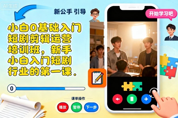 小白0基础入门短剧剪辑运营培训班，新手小白入门短剧行业的第一课502首码项目网-最新首码项目发布平台-零投资首码项目-工作流-首码项目赚钱-首码项目-首码项目-推广资源源码-学科资源-全网最全最新项目502首码项目网