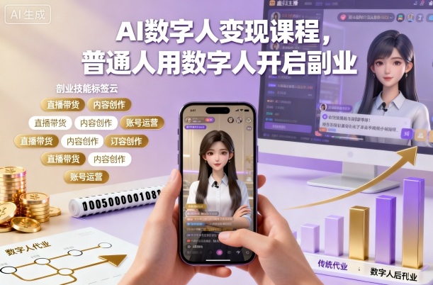 AI数字人变现课程，普通人用数字人开启副业502首码项目网-最新首码项目发布平台-零投资首码项目-工作流-首码项目赚钱-首码项目-首码项目-推广资源源码-学科资源-全网最全最新项目502首码项目网