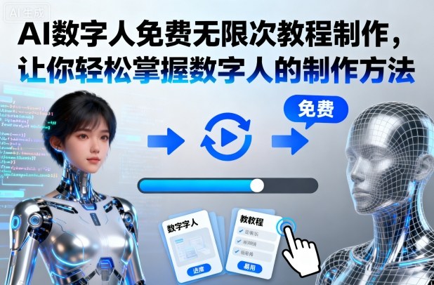 AI数字人免费无限次教程制作，让你轻松掌握数字人的制作方法502首码项目网-最新首码项目发布平台-零投资首码项目-工作流-首码项目赚钱-首码项目-首码项目-推广资源源码-学科资源-全网最全最新项目502首码项目网