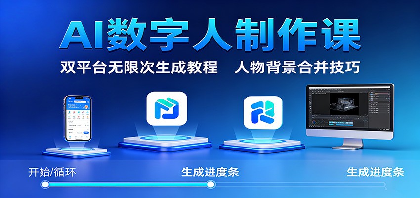 AI数字人制作课：双平台无限次生成教程，人物背景合并技巧502首码项目网-最新首码项目发布平台-零投资首码项目-工作流-首码项目赚钱-首码项目-首码项目-推广资源源码-学科资源-全网最全最新项目502首码项目网