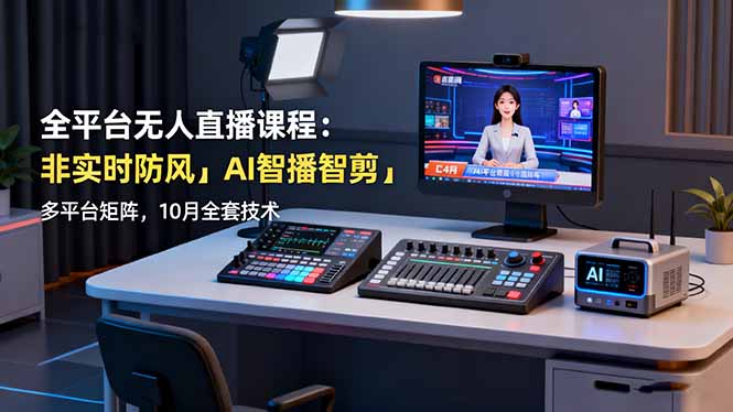 全平台无人直播课程：非实时防风＋AI智播智剪＋多平台矩阵，10月全套技术502首码项目网-最新首码项目发布平台-零投资首码项目-工作流-首码项目赚钱-首码项目-首码项目-推广资源源码-学科资源-全网最全最新项目502首码项目网