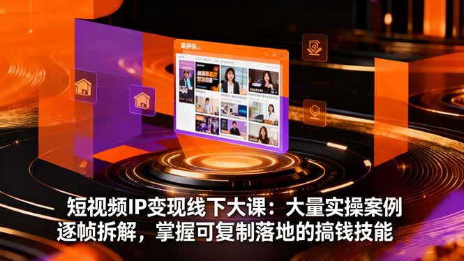 短视频IP变现线下大课：大量实操案例逐帧拆解，掌握可复制落地的搞钱技能502首码项目网-最新首码项目发布平台-零投资首码项目-工作流-首码项目赚钱-首码项目-首码项目-推广资源源码-学科资源-全网最全最新项目502首码项目网