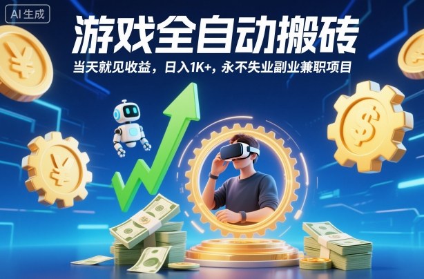 游戏全自动搬砖，当天就见收益，日入1K+，永不失业副业兼职项目【揭秘】502首码项目网-最新首码项目发布平台-零投资首码项目-工作流-首码项目赚钱-首码项目-首码项目-推广资源源码-学科资源-全网最全最新项目502首码项目网
