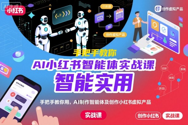 AI小红书智能体实战课，手把手教你用AI制作智能体及创作小红书虚拟产品，提效+内容商业化502首码项目网-最新首码项目发布平台-零投资首码项目-工作流-首码项目赚钱-首码项目-首码项目-推广资源源码-学科资源-全网最全最新项目502首码项目网
