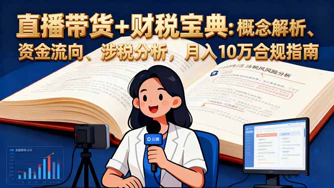 直播带货+财税宝典：概念解析、资金流向、涉税分析，月入10万合规指南502首码项目网-最新首码项目发布平台-零投资首码项目-工作流-首码项目赚钱-首码项目-首码项目-推广资源源码-学科资源-全网最全最新项目502首码项目网