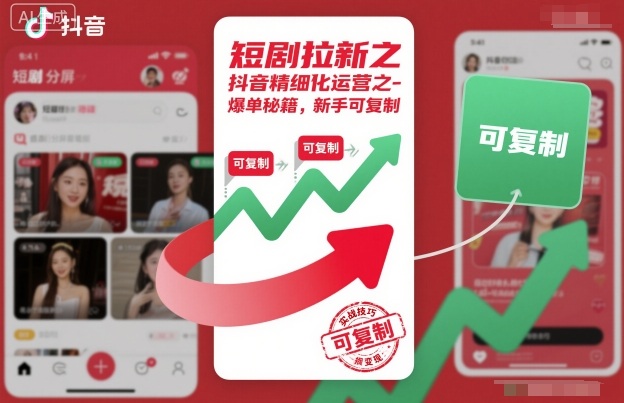 短剧拉新之抖音精细化运营之爆单秘籍，新手可复制502首码项目网-最新首码项目发布平台-零投资首码项目-工作流-首码项目赚钱-首码项目-首码项目-推广资源源码-学科资源-全网最全最新项目502首码项目网