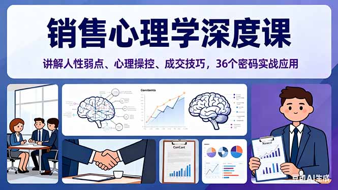 销售心理学深度课，讲解人性弱点、心理操控、成交技巧，36个密码实战应用502首码项目网-最新首码项目发布平台-零投资首码项目-工作流-首码项目赚钱-首码项目-首码项目-推广资源源码-学科资源-全网最全最新项目502首码项目网