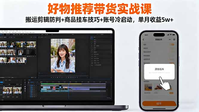 好物推荐带货实战课:搬运剪辑防判+商品挂车技巧+账号冷启动,单月收益5w+502首码项目网-最新首码项目发布平台-零投资首码项目-工作流-首码项目赚钱-首码项目-首码项目-推广资源源码-学科资源-全网最全最新项目502首码项目网