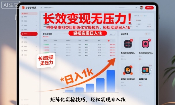 长效变现无压力！拼多多虚拟类目矩阵化实操技巧，轻松实现日入1k【揭秘】502首码项目网-最新首码项目发布平台-零投资首码项目-工作流-首码项目赚钱-首码项目-首码项目-推广资源源码-学科资源-全网最全最新项目502首码项目网