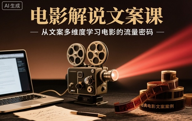 电影解说文案课，从文案多维度学习电影的流量密码502首码项目网-最新首码项目发布平台-零投资首码项目-工作流-首码项目赚钱-首码项目-首码项目-推广资源源码-学科资源-全网最全最新项目502首码项目网