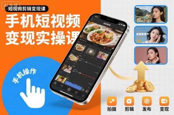 手机短视频变现实操课，短视频剪辑变现课502首码项目网-最新首码项目发布平台-零投资首码项目-工作流-首码项目赚钱-首码项目-首码项目-推广资源源码-学科资源-全网最全最新项目502首码项目网