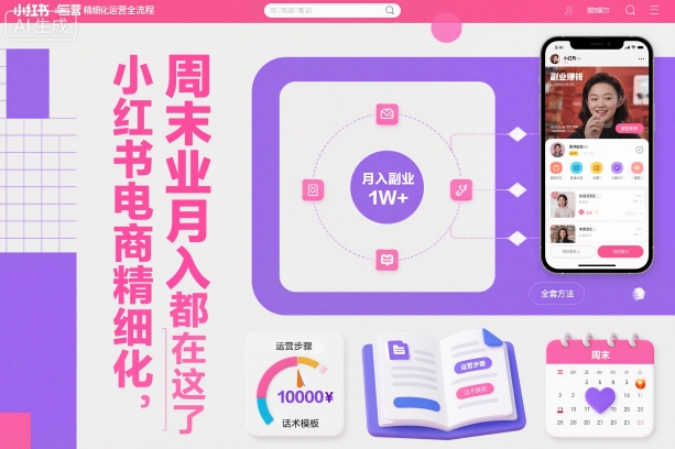 小红书电商精细化运营全流程，周末副业月入1W+，全套方法都在这了502首码项目网-最新首码项目发布平台-零投资首码项目-工作流-首码项目赚钱-首码项目-首码项目-推广资源源码-学科资源-全网最全最新项目502首码项目网