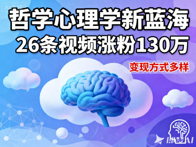 短视频新蓝海，哲学心理学赛道，26条视频涨粉130W，变现方式多样502首码项目网-最新首码项目发布平台-零投资首码项目-工作流-首码项目赚钱-首码项目-首码项目-推广资源源码-学科资源-全网最全最新项目502首码项目网