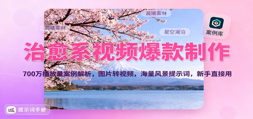 治愈系视频爆款制作，700万播放量案例解析，图片转视频，海量风景提示词，新手直接用502首码项目网-最新首码项目发布平台-零投资首码项目-工作流-首码项目赚钱-首码项目-首码项目-推广资源源码-学科资源-全网最全最新项目502首码项目网