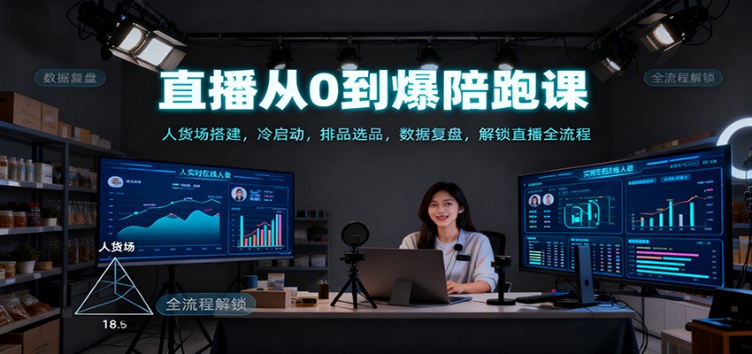 直播从0到爆陪跑课：人货场搭建，冷启动，排品选品，数据复盘，解锁直播全流程502首码项目网-最新首码项目发布平台-零投资首码项目-工作流-首码项目赚钱-首码项目-首码项目-推广资源源码-学科资源-全网最全最新项目502首码项目网