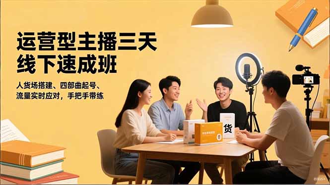 运营型主播三天线下班，人货场搭建,四部曲起号,流量实时应对，手把手带练502首码项目网-最新首码项目发布平台-零投资首码项目-工作流-首码项目赚钱-首码项目-首码项目-推广资源源码-学科资源-全网最全最新项目502首码项目网