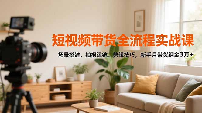 短视频带货全流程实战课，场景搭建、拍摄运镜、剪辑技巧，新手月带货佣金3万+502首码项目网-最新首码项目发布平台-零投资首码项目-工作流-首码项目赚钱-首码项目-首码项目-推广资源源码-学科资源-全网最全最新项目502首码项目网