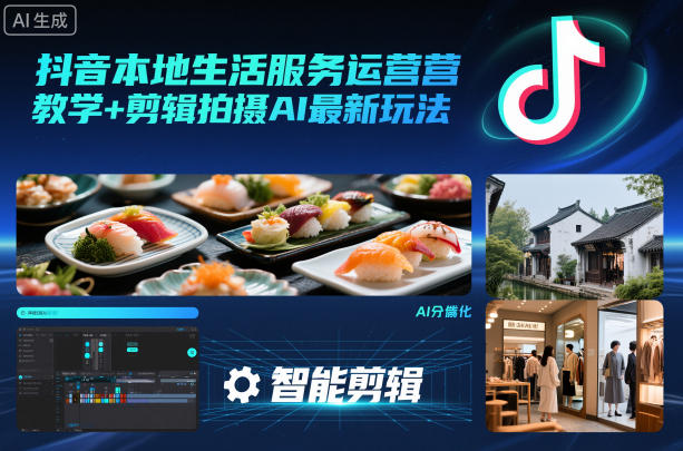 抖音本地生活服务运营教学+剪辑拍摄AI最新玩法502首码项目网-最新首码项目发布平台-零投资首码项目-工作流-首码项目赚钱-首码项目-首码项目-推广资源源码-学科资源-全网最全最新项目502首码项目网