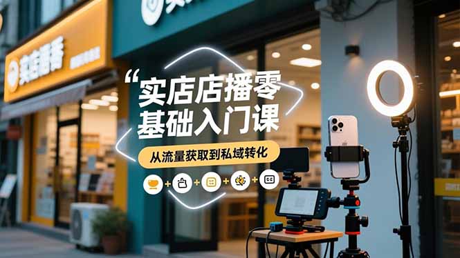 实体店播零基础入门课，实体店+短视频+直播+微信生态+私域社群，从流量获取到私域转化502首码项目网-最新首码项目发布平台-零投资首码项目-工作流-首码项目赚钱-首码项目-首码项目-推广资源源码-学科资源-全网最全最新项目502首码项目网