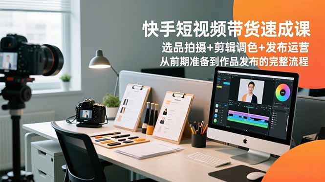 快手短视频带货速成课,选品拍摄+剪辑调色+发布运营,从前期准备到作品发布的完整流程502首码项目网-最新首码项目发布平台-零投资首码项目-工作流-首码项目赚钱-首码项目-首码项目-推广资源源码-学科资源-全网最全最新项目502首码项目网