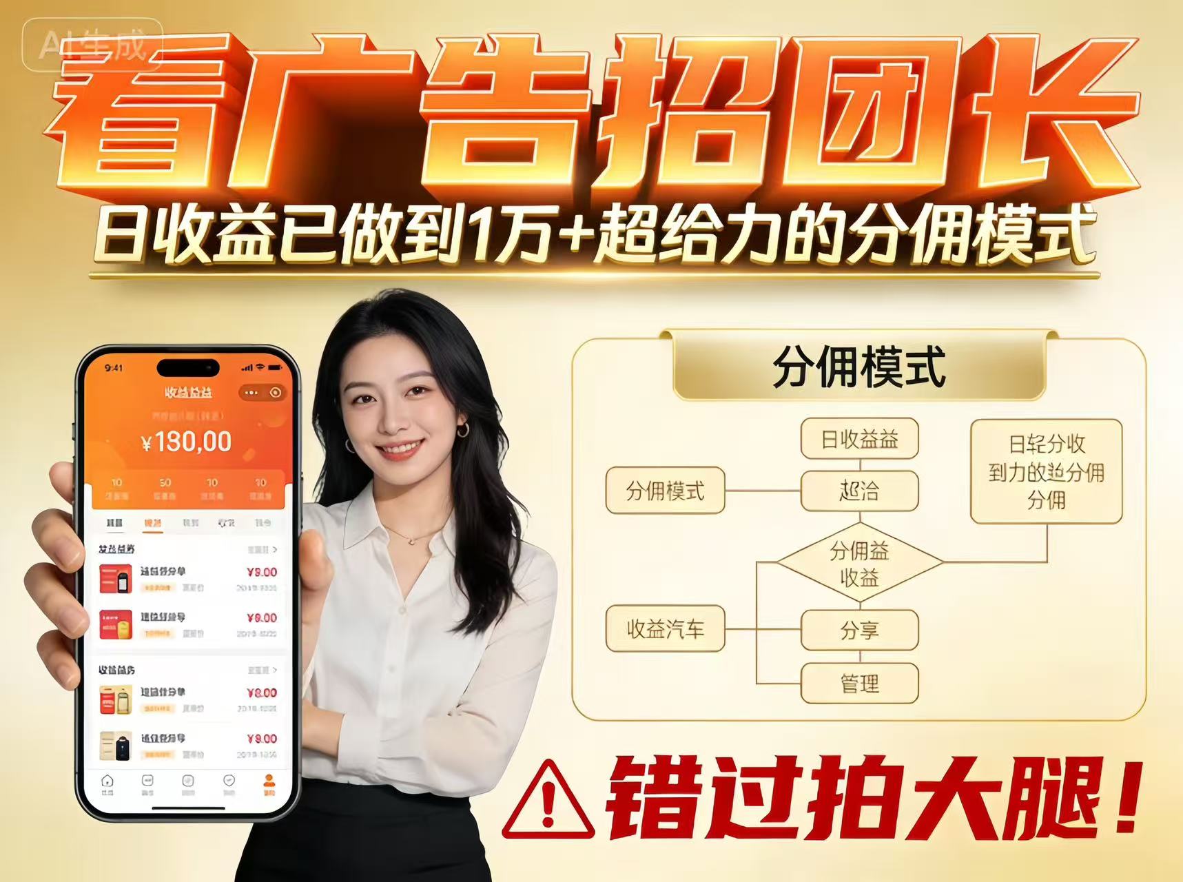 看广告招团长，团队收益已做到日入1万，分佣模式超给力，错过拍大腿502首码项目网-最新首码项目发布平台-零投资首码项目-工作流-首码项目赚钱-首码项目-首码项目-推广资源源码-学科资源-全网最全最新项目502首码项目网