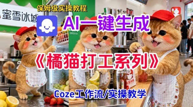 Coze扣子工作流一键生成胖橘猫打工短视频，保姆级实操搭建教学502首码项目网-最新首码项目发布平台-零投资首码项目-工作流-首码项目赚钱-首码项目-首码项目-推广资源源码-学科资源-全网最全最新项目502首码项目网