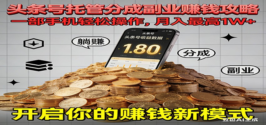 全程托管今日头条，一部手机就可以开干，最高躺赚1W+502首码项目网-最新首码项目发布平台-零投资首码项目-工作流-首码项目赚钱-首码项目-首码项目-推广资源源码-学科资源-全网最全最新项目502首码项目网