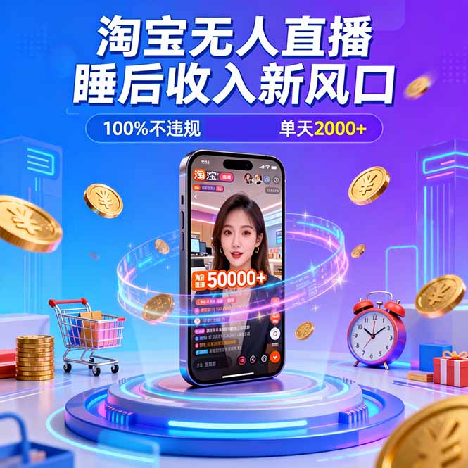 淘宝无人直播，不违规不封号，直播100小时卖了5万，年底旺季！502首码项目网-最新首码项目发布平台-零投资首码项目-工作流-首码项目赚钱-首码项目-首码项目-推广资源源码-学科资源-全网最全最新项目502首码项目网