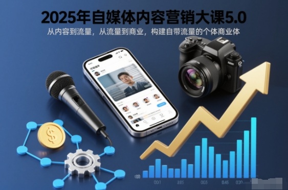 2025年自媒体内容营销大课5.0,从内容到流量,从流量到商业,构建自带流量的个体商业体502首码项目网-最新首码项目发布平台-零投资首码项目-工作流-首码项目赚钱-首码项目-首码项目-推广资源源码-学科资源-全网最全最新项目502首码项目网