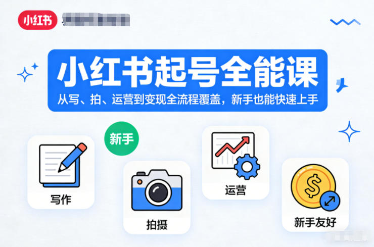 小红书起号全能课，从写、拍、运营到变现全流程覆盖，新手也能快速上手502首码项目网-最新首码项目发布平台-零投资首码项目-工作流-首码项目赚钱-首码项目-首码项目-推广资源源码-学科资源-全网最全最新项目502首码项目网