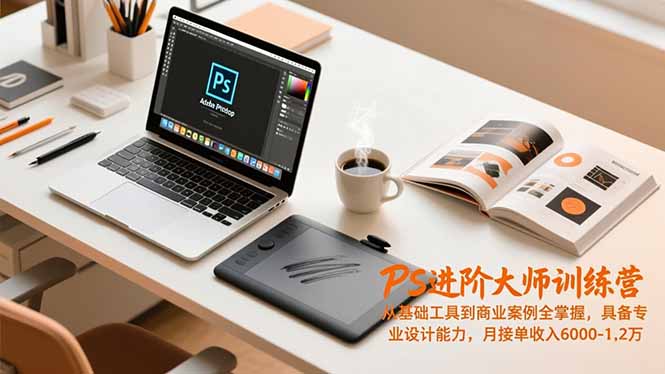 PS进阶大师训练营，从基础工具到商业案例全掌握，具备专业设计能力，月接单收入6000-1.2万502首码项目网-最新首码项目发布平台-零投资首码项目-工作流-首码项目赚钱-首码项目-首码项目-推广资源源码-学科资源-全网最全最新项目502首码项目网