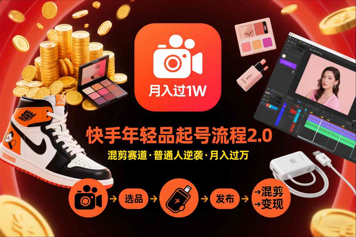 快手短视频带货年轻品起号流程2.0，快手年轻品混剪赛道，普通人也能月入过1W502首码项目网-最新首码项目发布平台-零投资首码项目-工作流-首码项目赚钱-首码项目-首码项目-推广资源源码-学科资源-全网最全最新项目502首码项目网