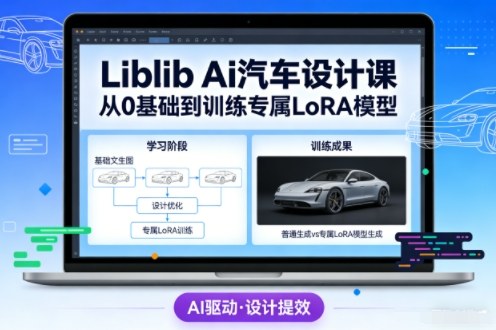 Liblib Ai汽车设计课，从0基础文生图，到教你训练专属设计和风格LoRA模型502首码项目网-最新首码项目发布平台-零投资首码项目-工作流-首码项目赚钱-首码项目-首码项目-推广资源源码-学科资源-全网最全最新项目502首码项目网