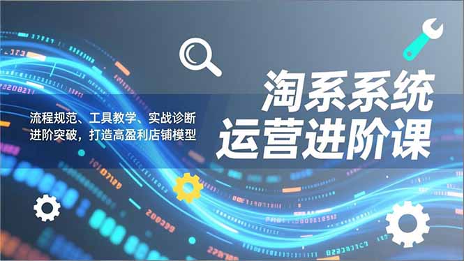 淘系系统运营进阶课2.0，流程规范、工具教学、实战诊断，进阶突破，打造高盈利店铺模型502首码项目网-最新首码项目发布平台-零投资首码项目-工作流-首码项目赚钱-首码项目-首码项目-推广资源源码-学科资源-全网最全最新项目502首码项目网