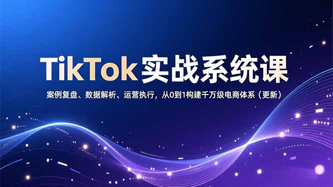 TikTok实战系统课，案例复盘、数据解析、运营执行，从0到1构建千万级电商体系(更新502首码项目网-最新首码项目发布平台-零投资首码项目-工作流-首码项目赚钱-首码项目-首码项目-推广资源源码-学科资源-全网最全最新项目502首码项目网