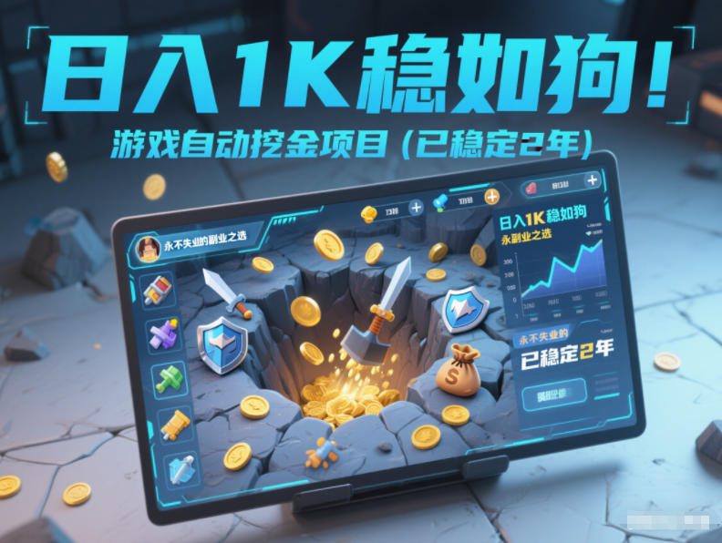 日入1K稳如狗！游戏自动挖金项目(已稳定2年)，永不失业的副业之选【揭秘】502首码项目网-最新首码项目发布平台-零投资首码项目-工作流-首码项目赚钱-首码项目-首码项目-推广资源源码-学科资源-全网最全最新项目502首码项目网