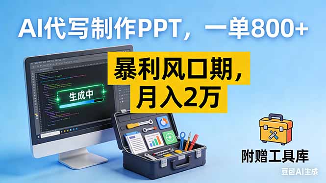 AI代写制作PPT，一单800+， 暴利风口期，月入2万【附工具】502首码项目网-最新首码项目发布平台-零投资首码项目-工作流-首码项目赚钱-首码项目-首码项目-推广资源源码-学科资源-全网最全最新项目502首码项目网