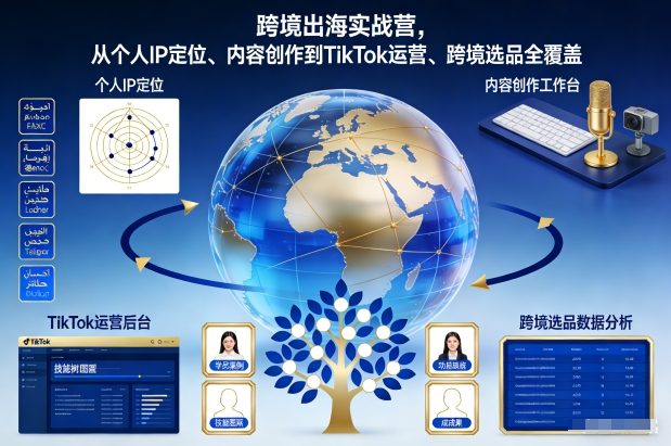 跨境出海实战营，从个人IP定位、内容创作到TikTok运营、跨境选品全覆盖502首码项目网-最新首码项目发布平台-零投资首码项目-工作流-首码项目赚钱-首码项目-首码项目-推广资源源码-学科资源-全网最全最新项目502首码项目网