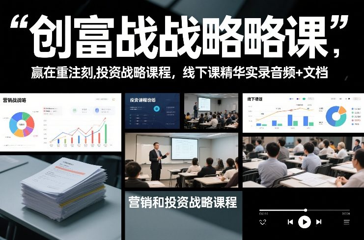 创富战略课,赢在重注时刻,营销和投资战略课程,线下课精华实录音频+文档502首码项目网-最新首码项目发布平台-零投资首码项目-工作流-首码项目赚钱-首码项目-首码项目-推广资源源码-学科资源-全网最全最新项目502首码项目网