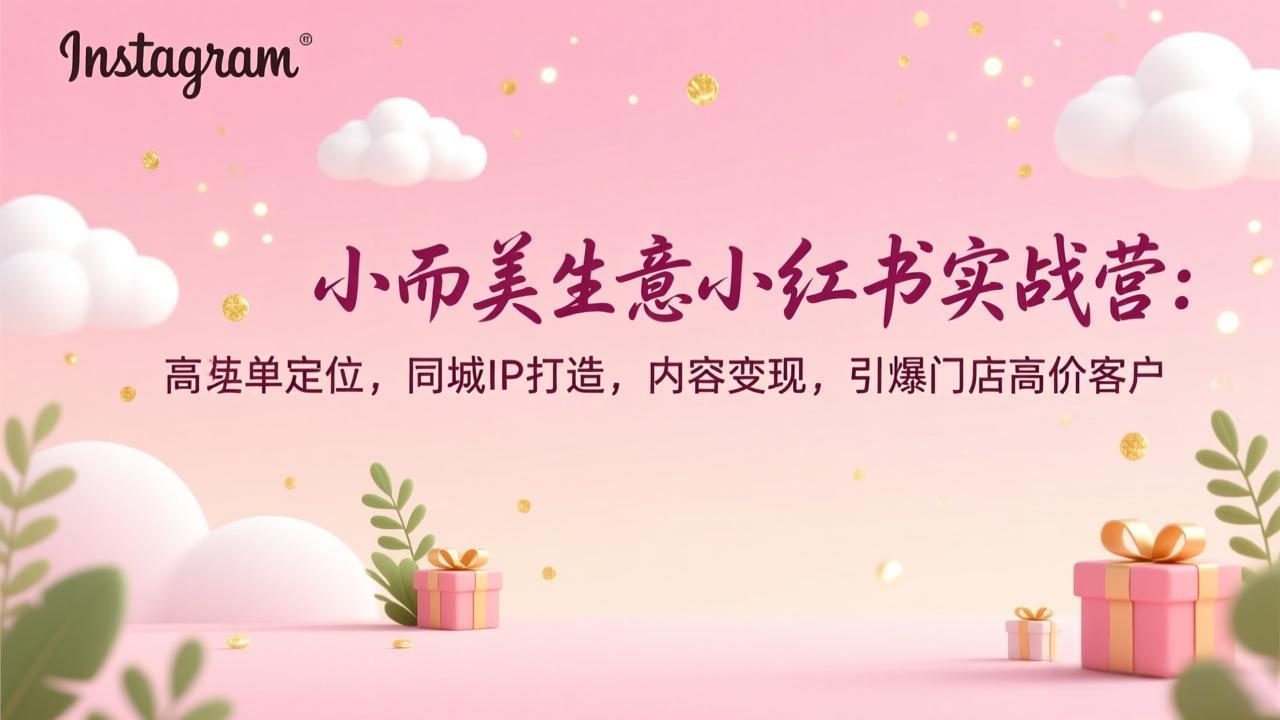 小而美生意小红书实战营:高客单定位,同城IP打造,内容变现,引爆门店高价客户502首码项目网-最新首码项目发布平台-零投资首码项目-工作流-首码项目赚钱-首码项目-首码项目-推广资源源码-学科资源-全网最全最新项目502首码项目网