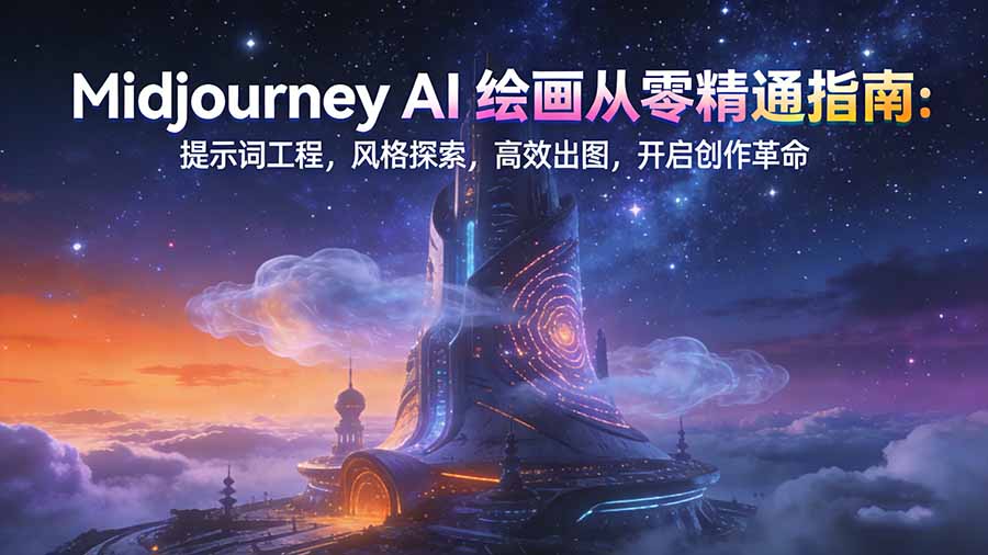 Midjourney AI绘画从零精通指南:提示词工程,风格探索,高效出图,开启创作革命502首码项目网-最新首码项目发布平台-零投资首码项目-工作流-首码项目赚钱-首码项目-首码项目-推广资源源码-学科资源-全网最全最新项目502首码项目网