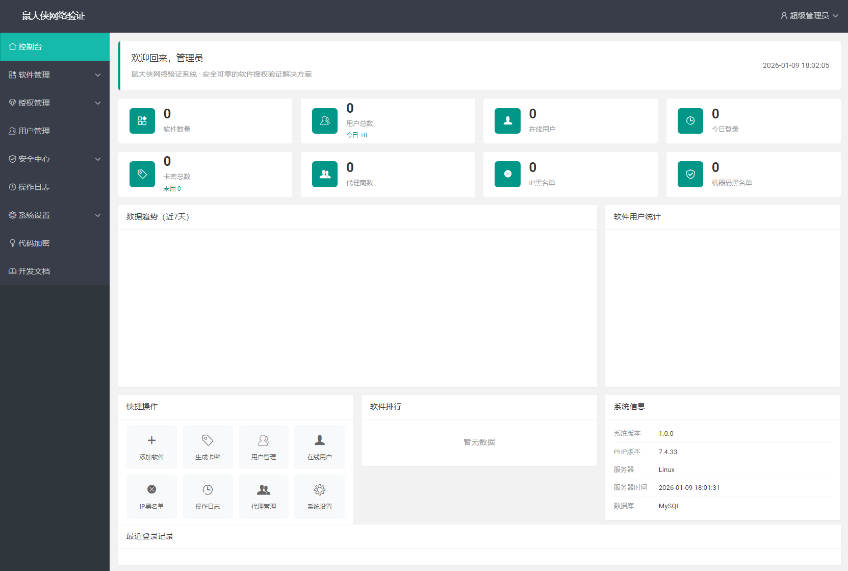 鼠大侠网络验证系统源码 一机一码授权验证 全开源502首码项目网-最新首码项目发布平台-零投资首码项目-工作流-首码项目赚钱-首码项目-首码项目-推广资源源码-学科资源-全网最全最新项目502首码项目网